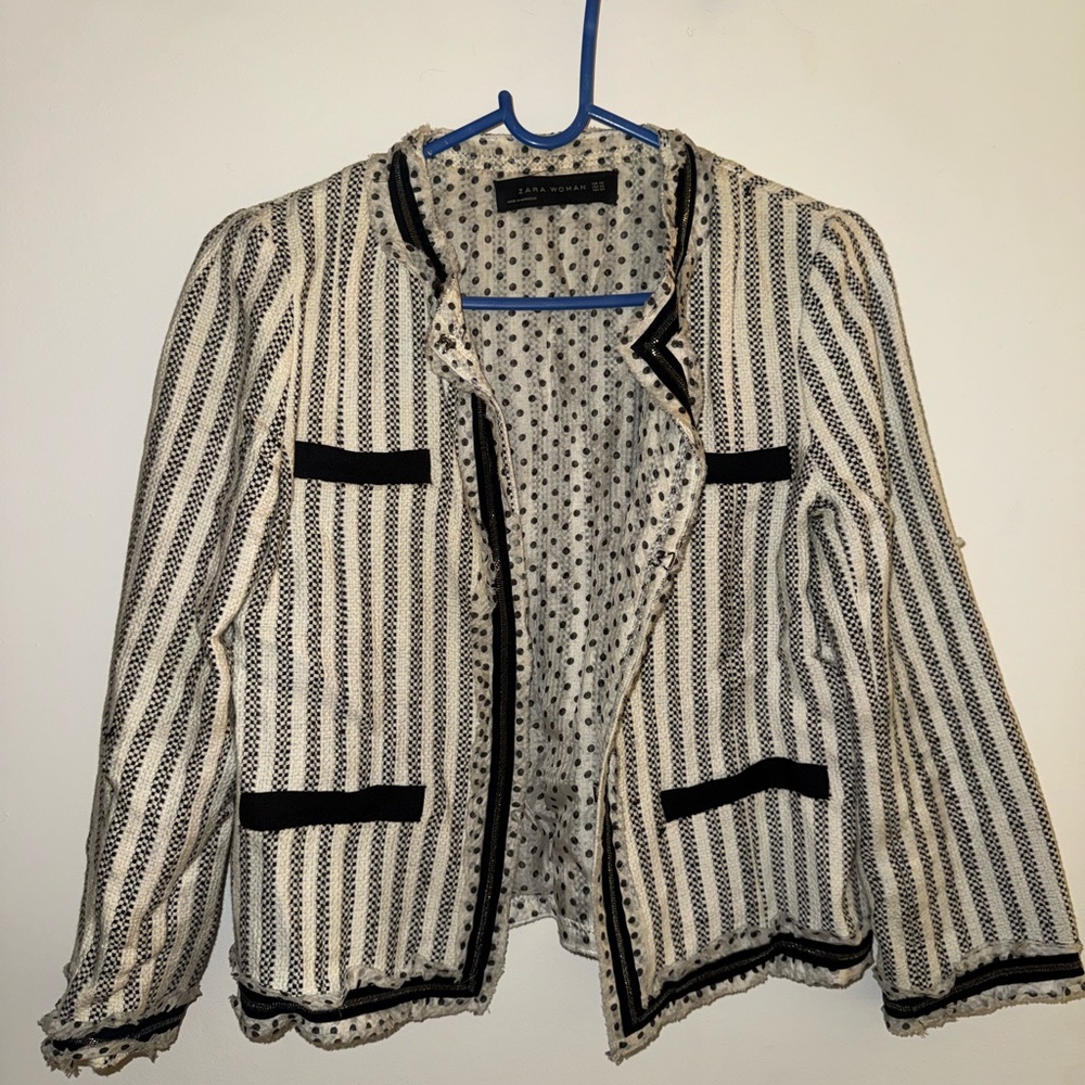 Women's Striped Jacket with Black Accents